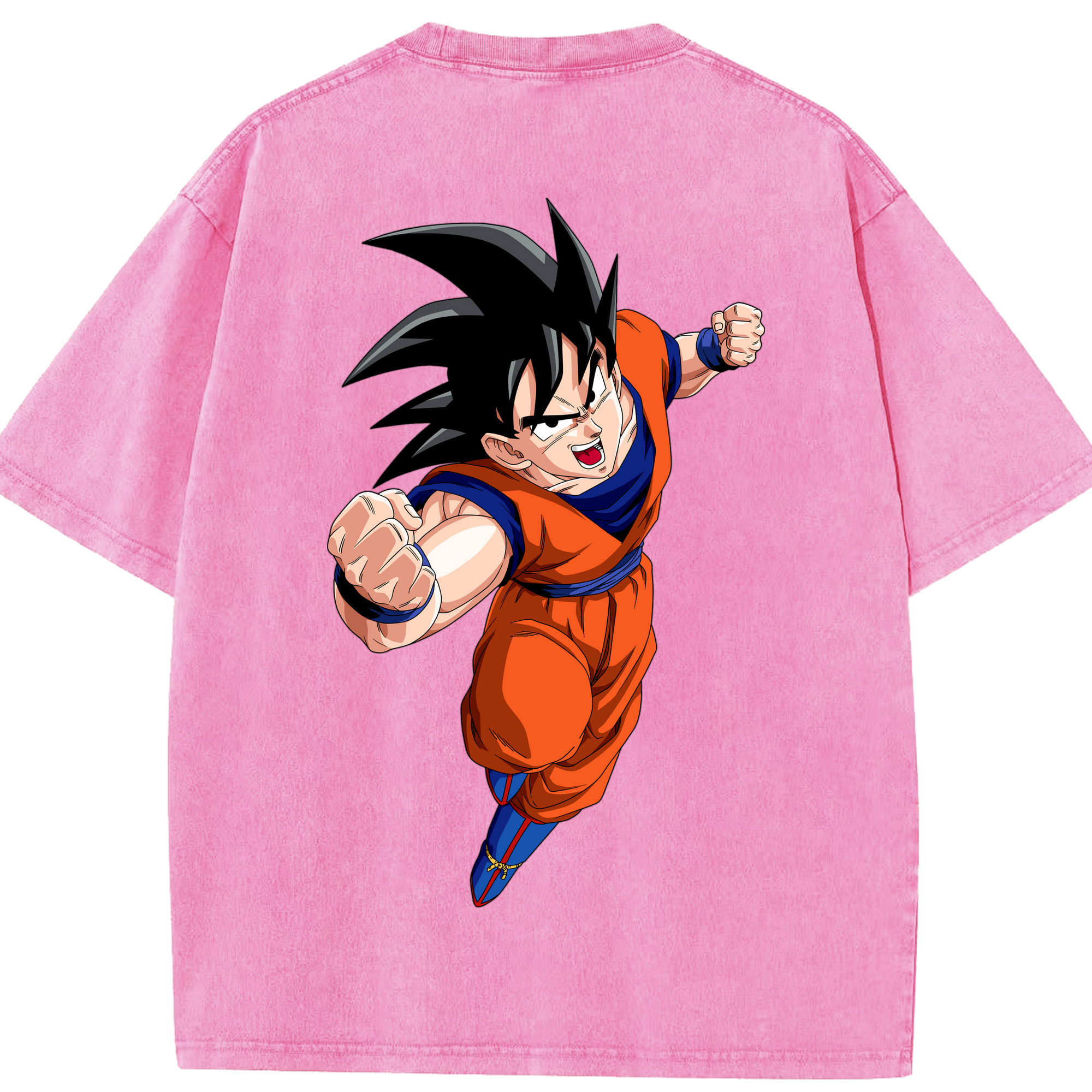 （画像用） ドラゴンボール 孫悟空（そん ごくう）Son Goku カカロット DRAGON BALL Kakarotto 綿100% ヴィンテージ風 半袖Tシャツ（背面プリント）